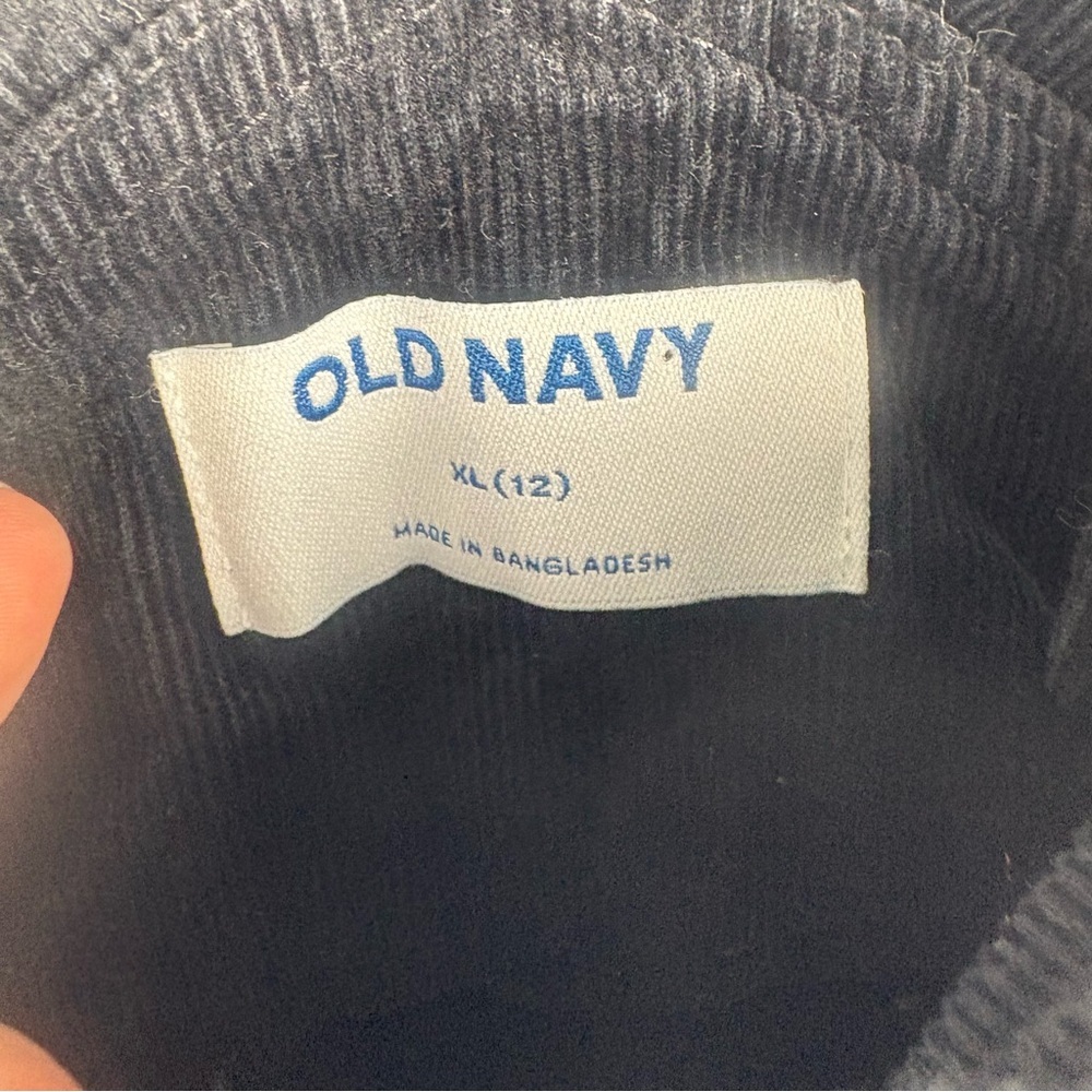 Old Navy Black Corduroy Denim Button-Front Overall Dress Girls XL 12 Y2K 90s - Picture 8 of 8